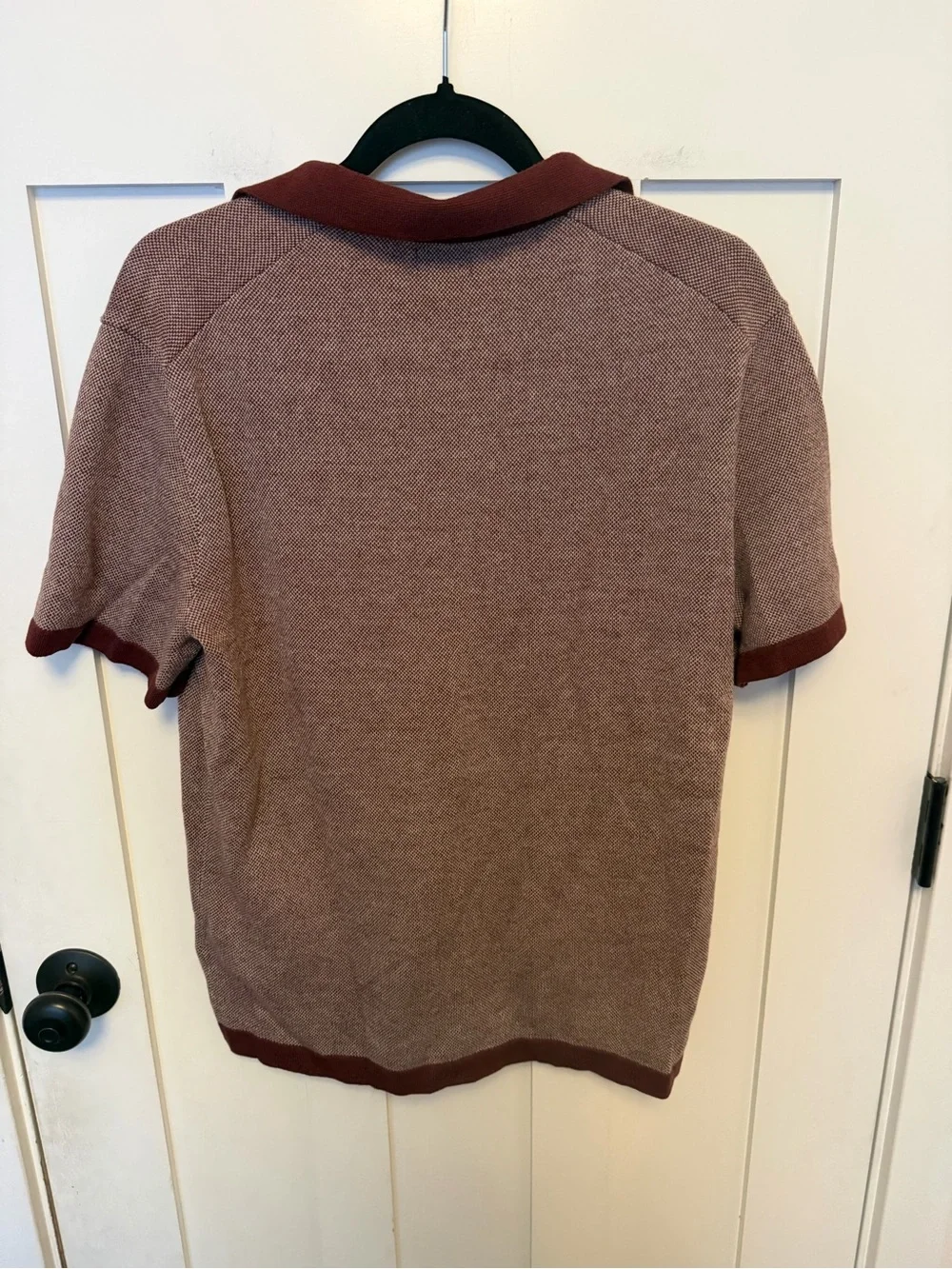 J. Crew Merino wool-blend johnny-collar sweater-polo size Medium preppy